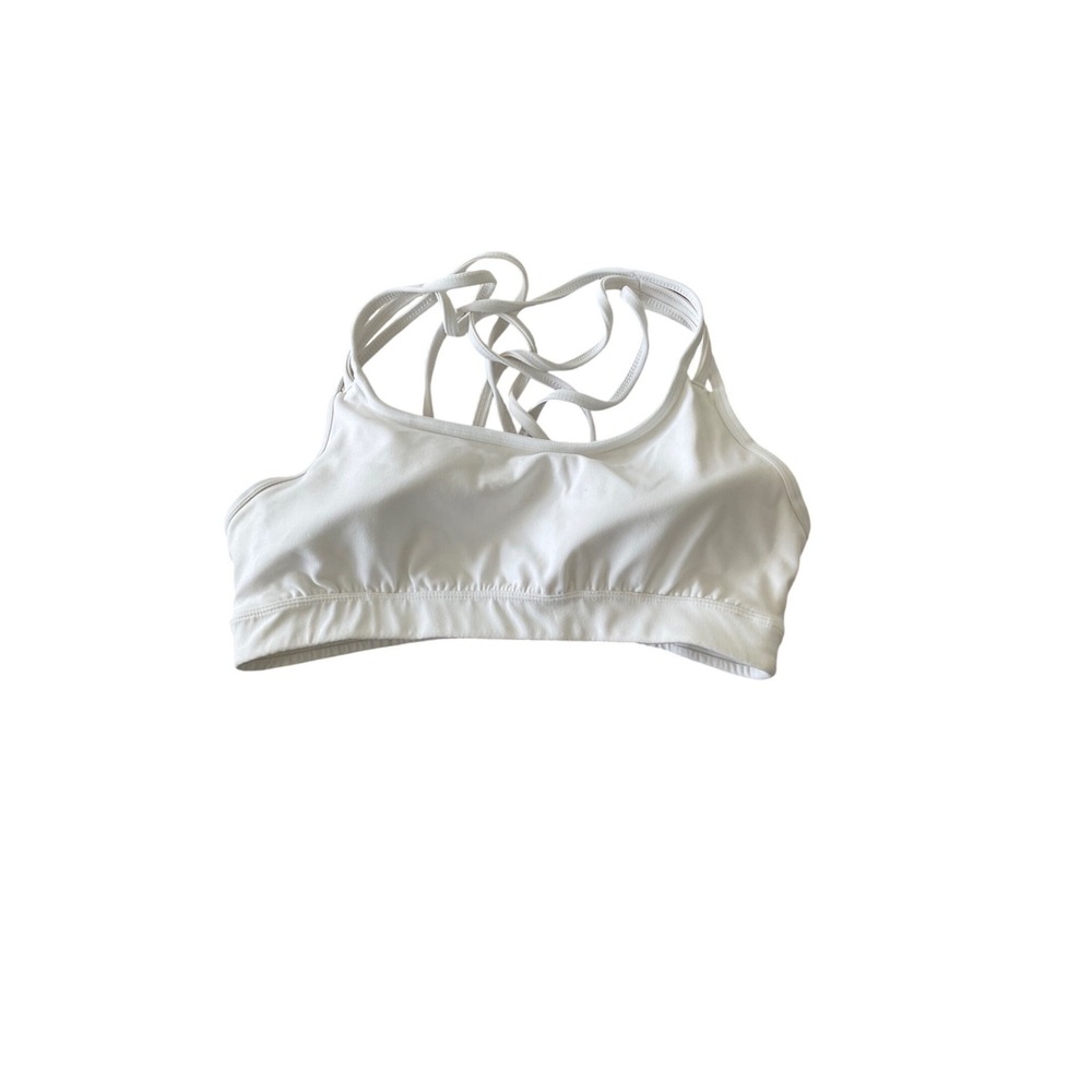 Athleta White Criss Cross Back Sports Bra Medium